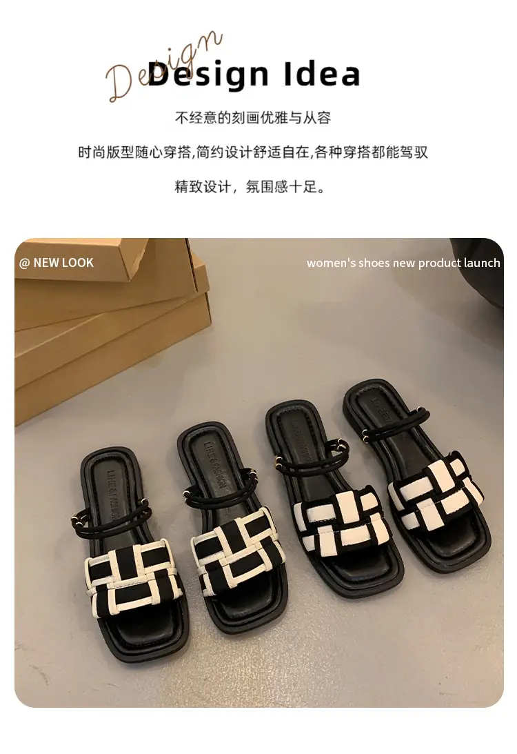 Flat Two-Wear Sandals for Women, French Fairy Style, Summer Fashion with Skirts, Elegant Outer Wear, Versatile Roman Sandals — feature 3