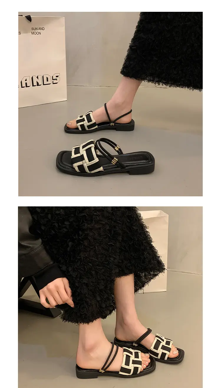 Flat Two-Wear Sandals for Women, French Fairy Style, Summer Fashion with Skirts, Elegant Outer Wear, Versatile Roman Sandals — feature 6