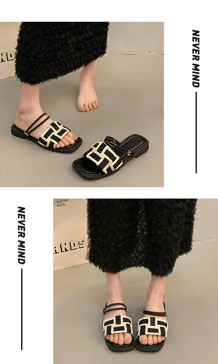 Flat Two-Wear Sandals for Women, French Fairy Style, Summer Fashion with Skirts, Elegant Outer Wear, Versatile Roman Sandals — feature 7