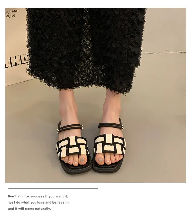 Flat Two-Wear Sandals for Women, French Fairy Style, Summer Fashion with Skirts, Elegant Outer Wear, Versatile Roman Sandals — feature 9