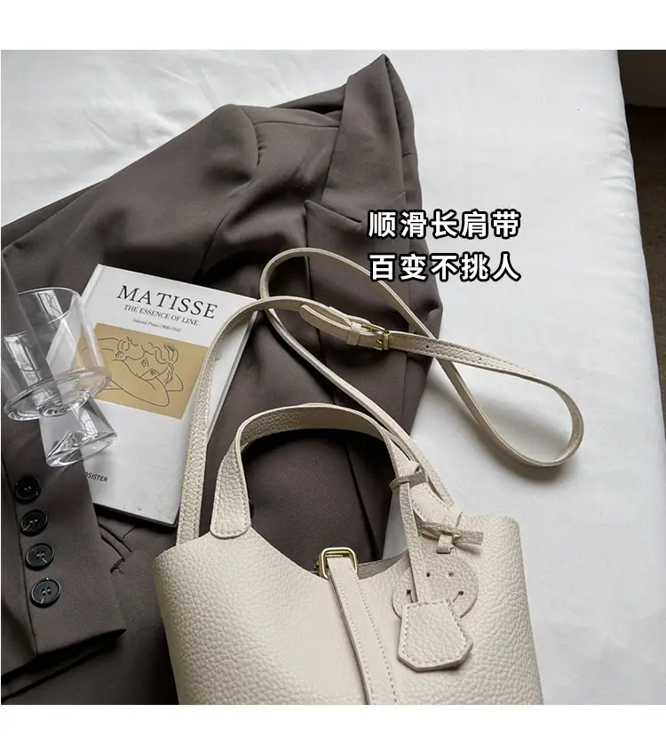 Women's Retro Satchel Bag Beige Gold Accents — feature 2