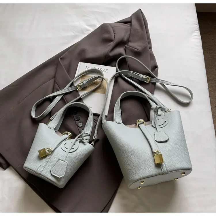 Women's Retro Satchel Bag Beige Gold Accents — feature 25