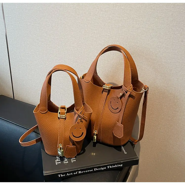 Women's Retro Satchel Bag Beige Gold Accents — feature 28