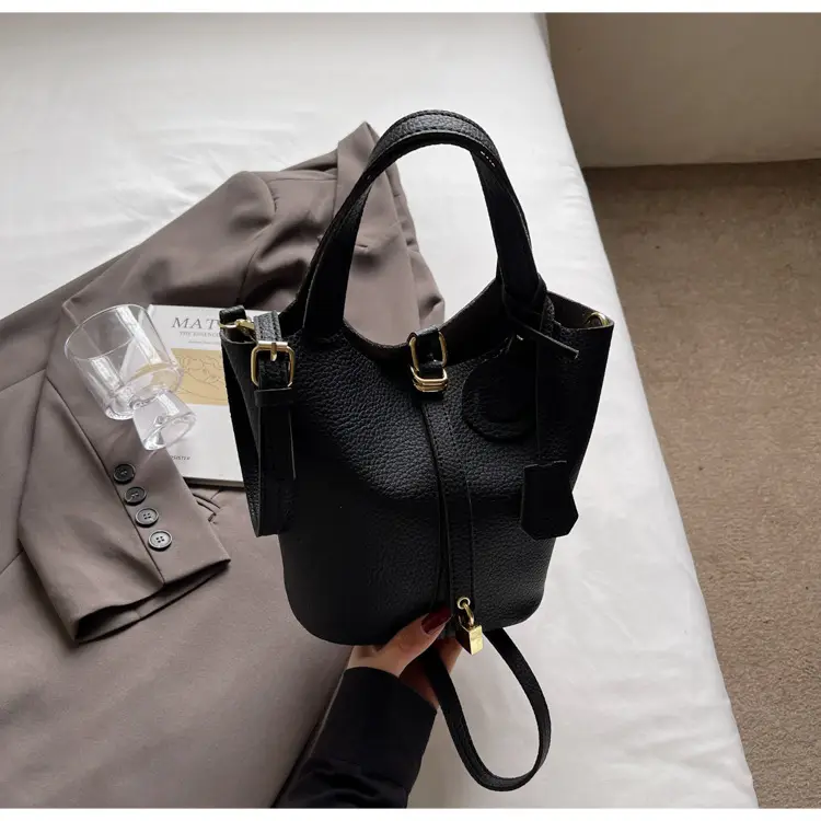 Women's Retro Satchel Bag Beige Gold Accents — feature 30