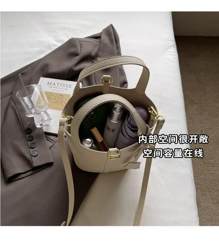 Women's Retro Satchel Bag Beige Gold Accents — feature 5