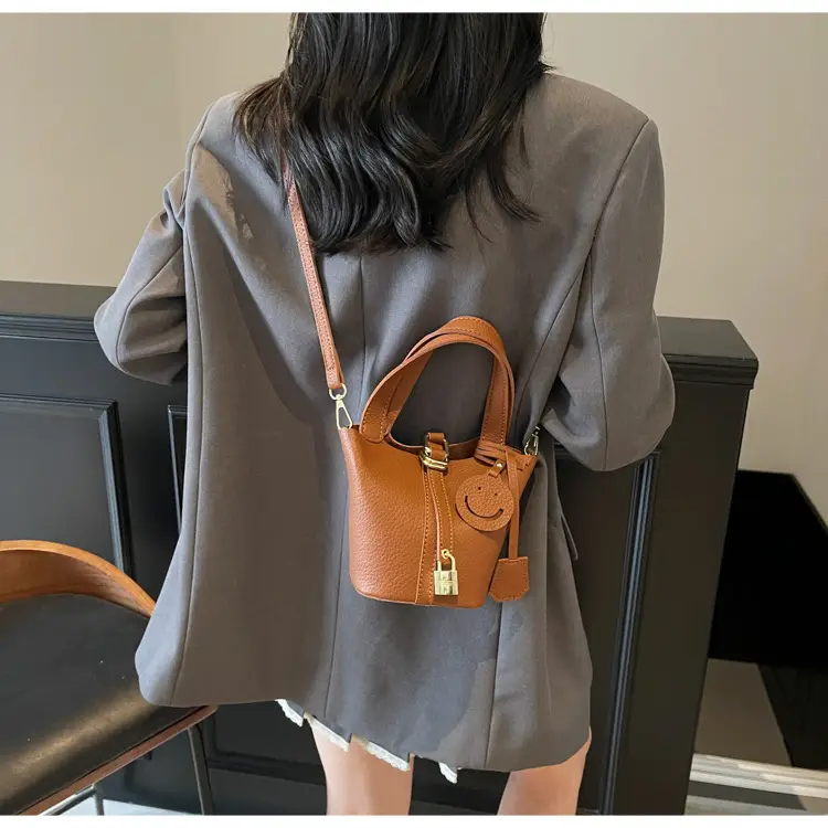 Women's Retro Satchel Bag Beige Gold Accents — feature 6