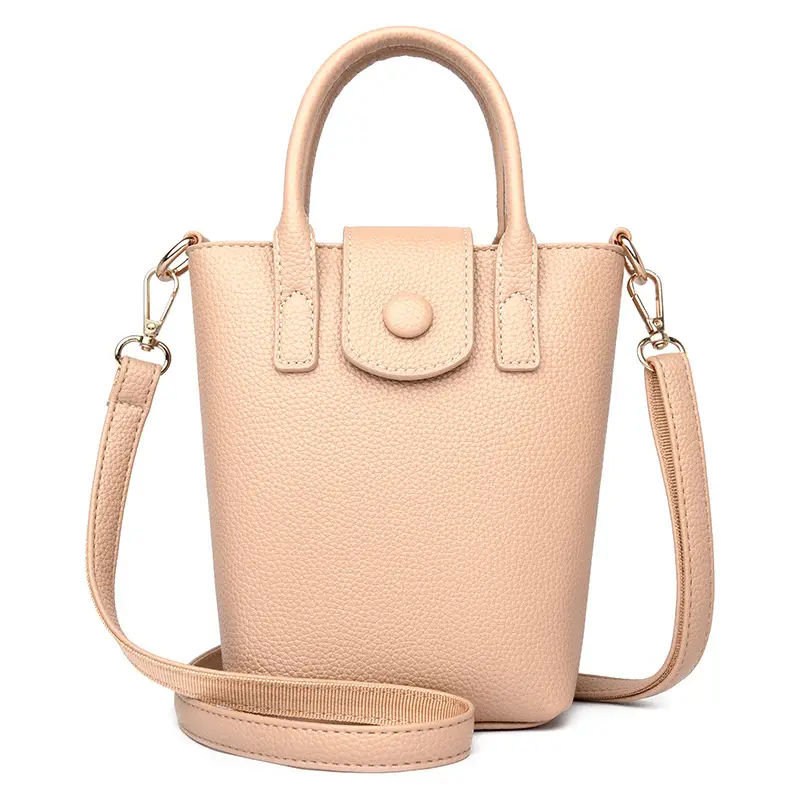 Women's Beige Crossbody Shoulder Bag with Long Strap - Image 9