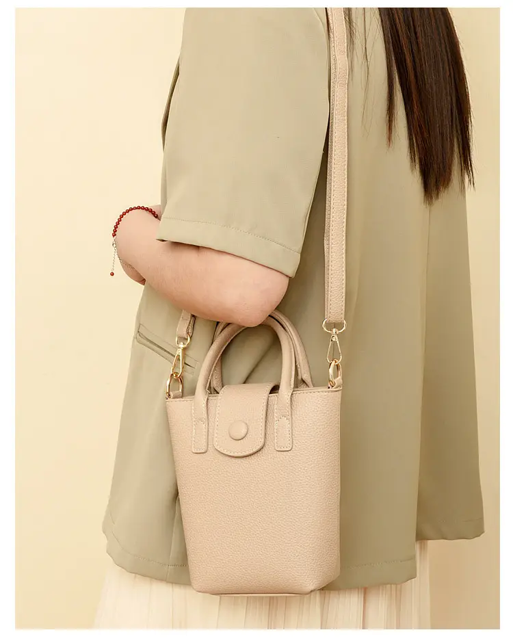 Women's Beige Crossbody Shoulder Bag with Long Strap — feature 11