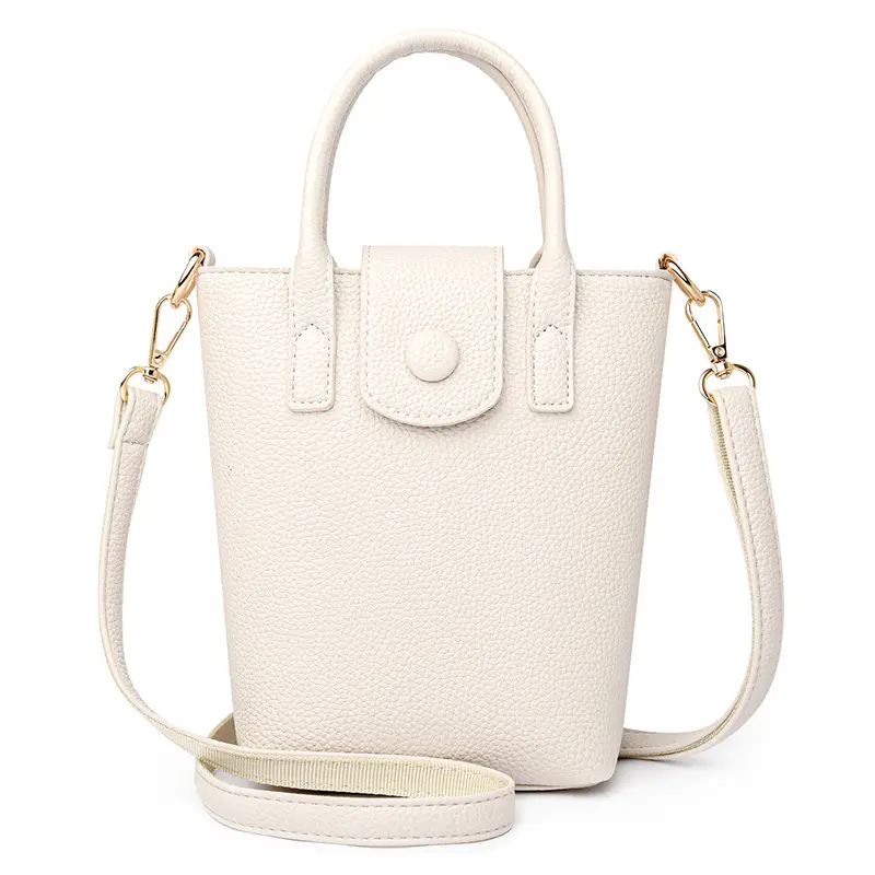 Women's Beige Crossbody Shoulder Bag with Long Strap - Image 4