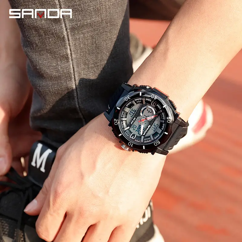 Sanda Men's Digital Sport Watch with Temperature Display - Image 5