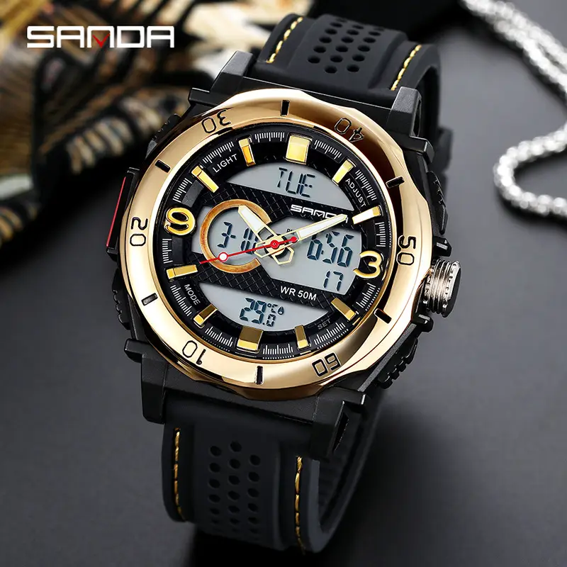 Sanda Men's Digital Sport Watch with Temperature Display - Image 6