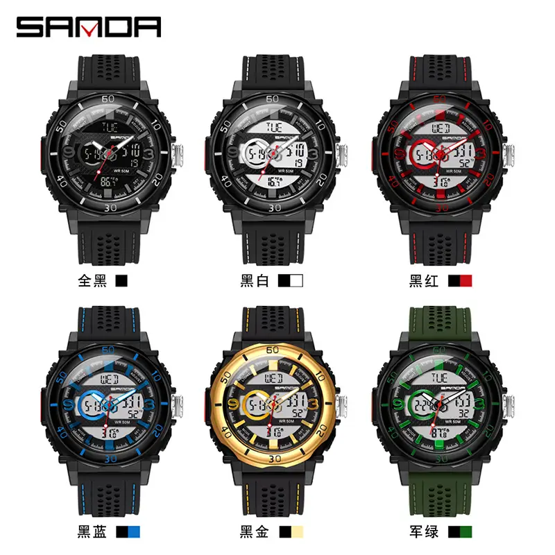 Sanda Men's Digital Sport Watch with Temperature Display - Image 7