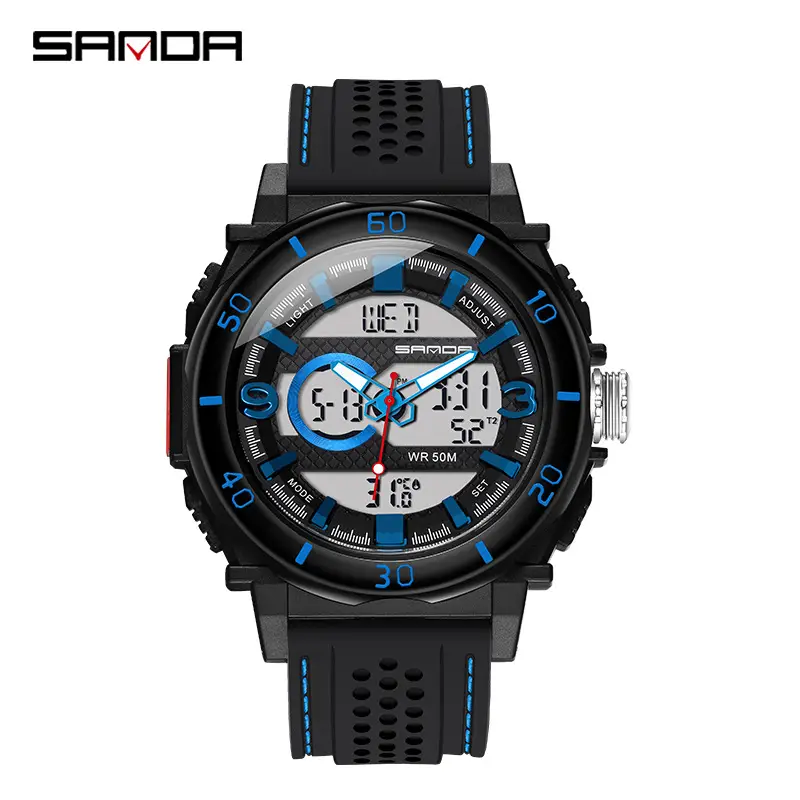 Sanda Men's Digital Sport Watch with Temperature Display - Image 2