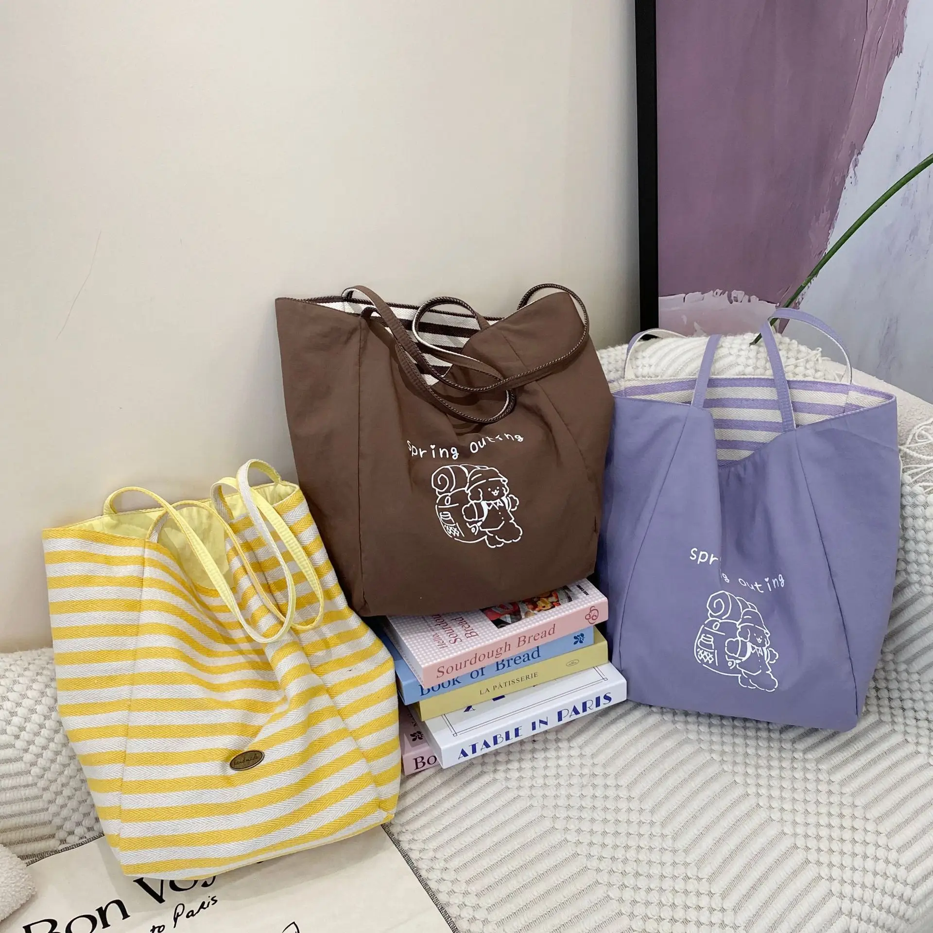 2025 Korean Style Printed Canvas Tote Bags - Image 11