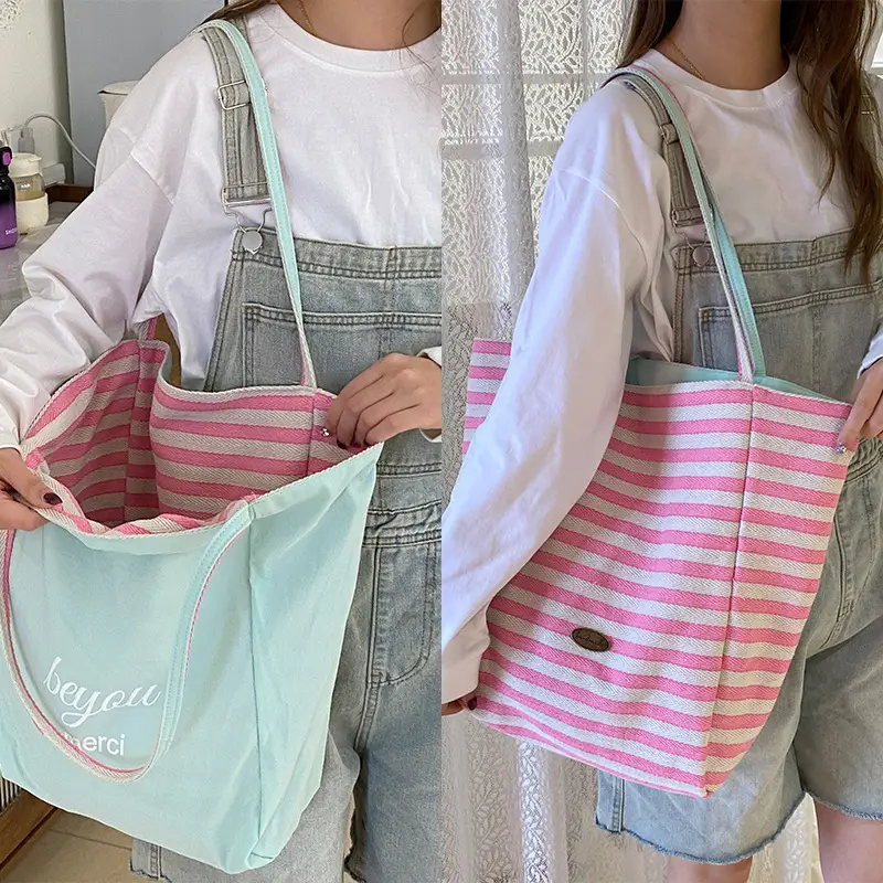 2025 Korean Style Printed Canvas Tote Bags - Image 7