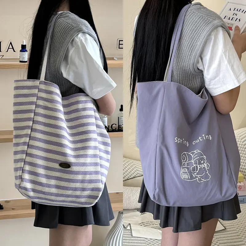 2025 Korean Style Printed Canvas Tote Bags - Image 9