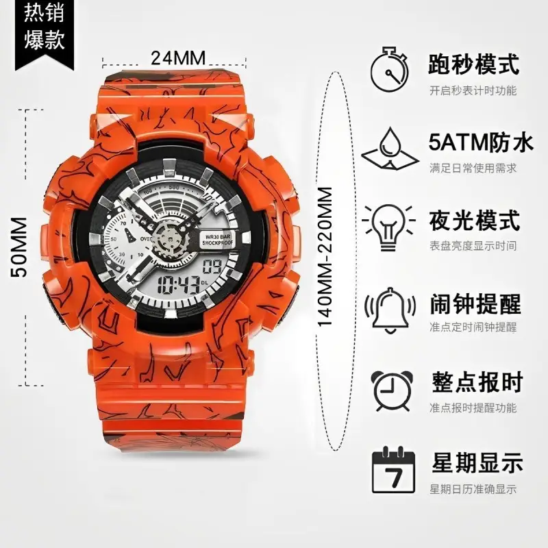 Men's Multifunctional Sports Watch Blue 24MM - Image 10