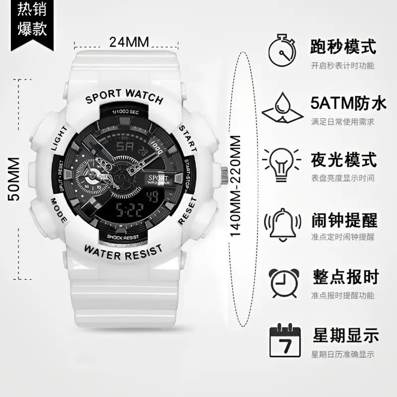 Men's Multifunctional Sports Watch Blue 24MM - Image 5