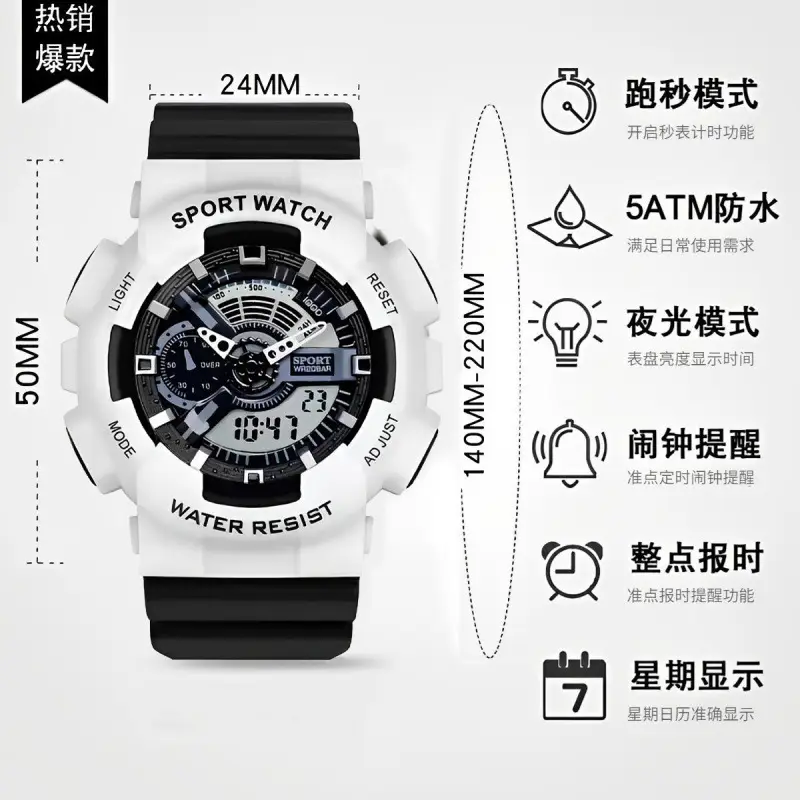 Men's Multifunctional Sports Watch Blue 24MM - Image 9