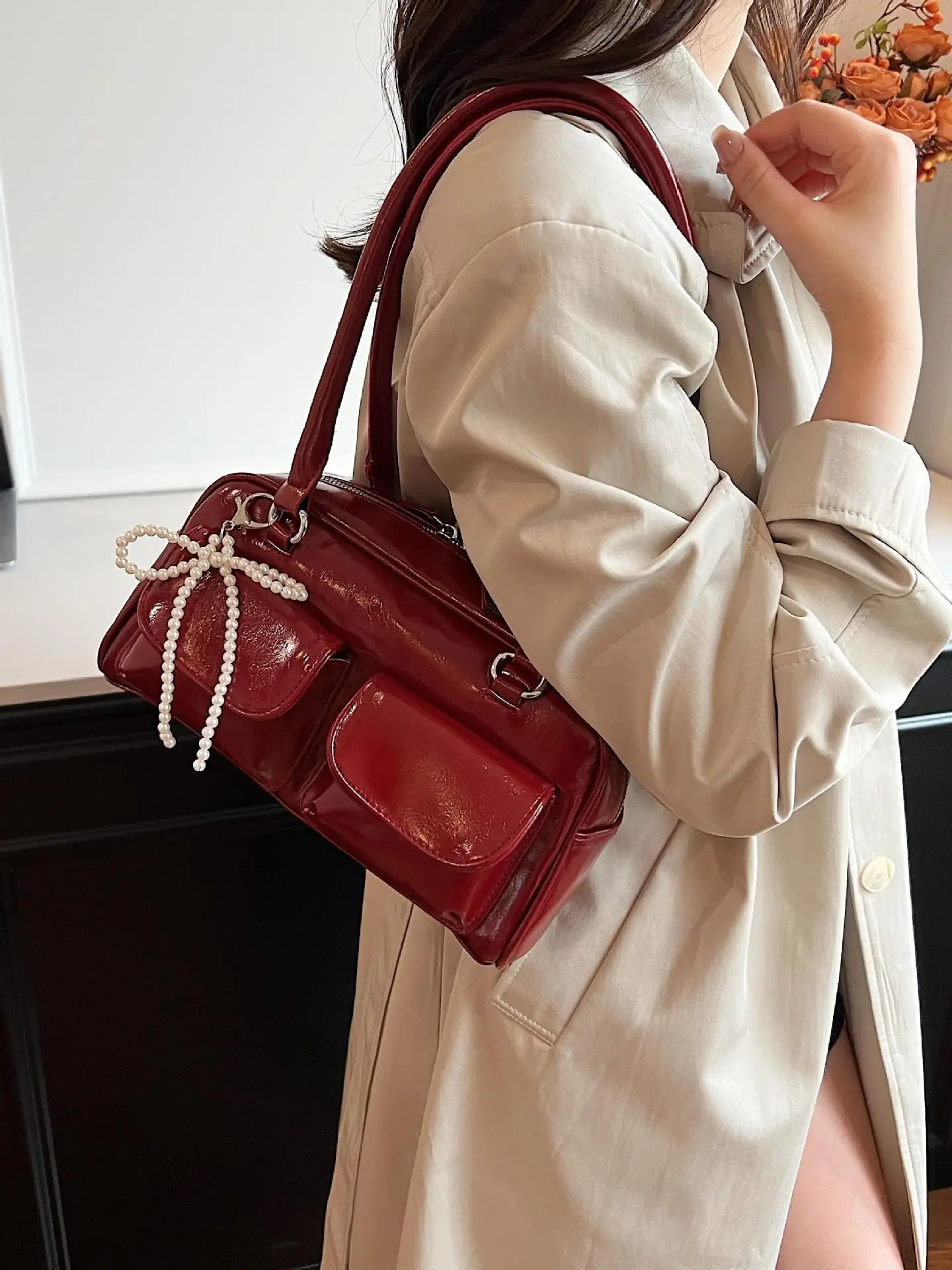 Red Korean Style Shoulder Bag for Women 2025 - Image 7