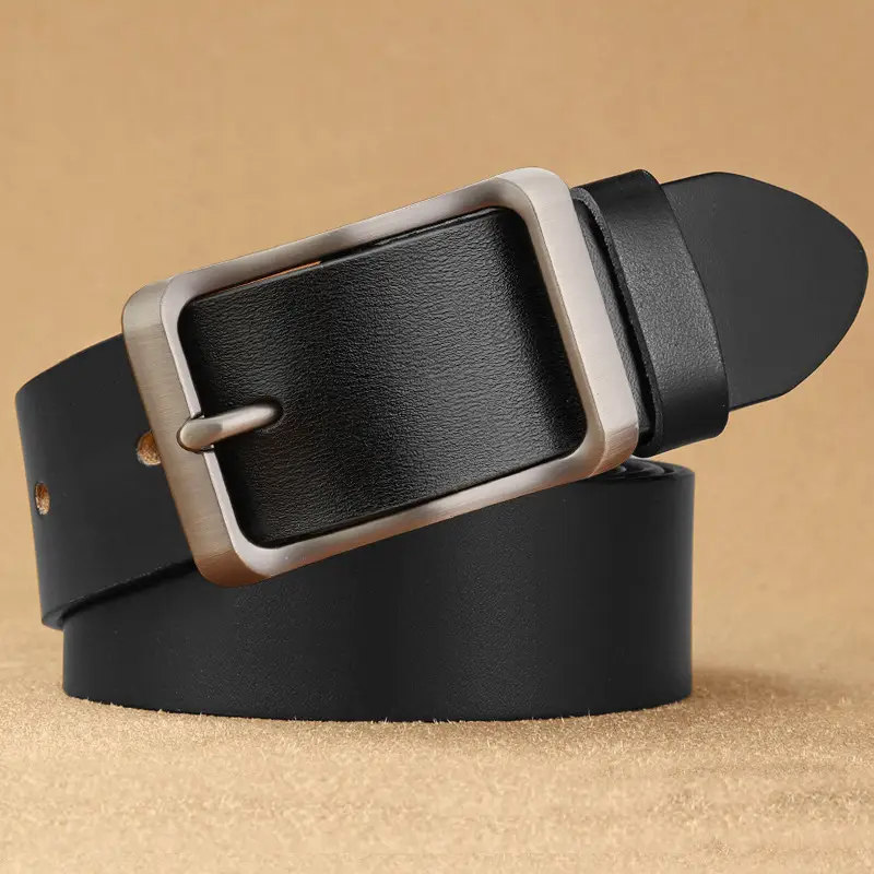 Men's Vintage Brown Leather Belt with Silver Buckle - Image 6