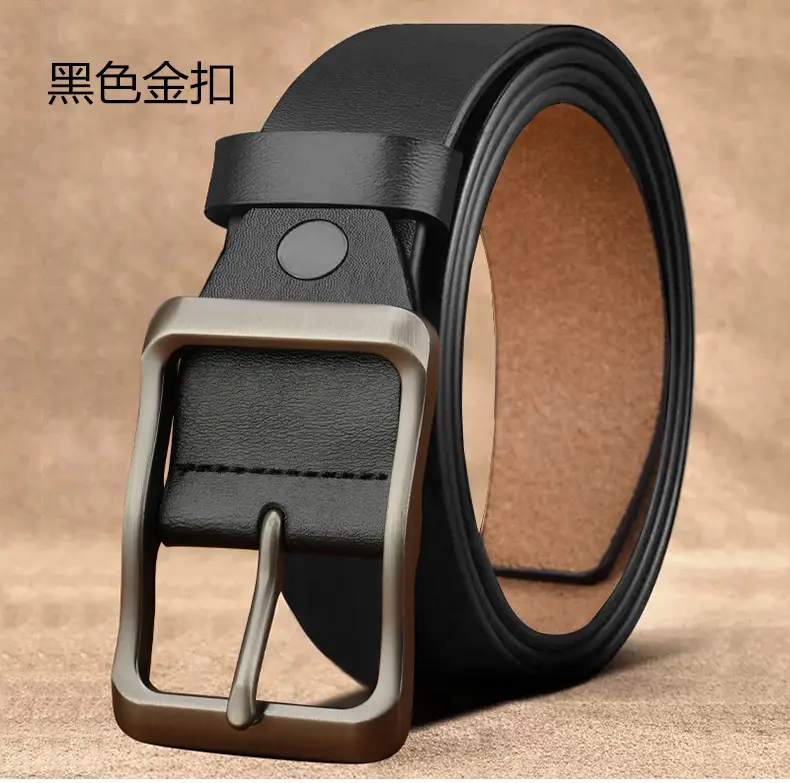 Men's Vintage Brown Leather Belt with Silver Buckle — feature 15