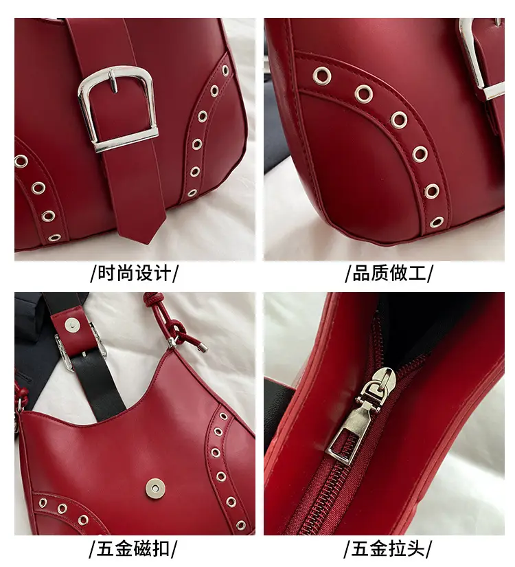 Black Korean Style Shoulder Bag with Crossbody Strap — feature 5