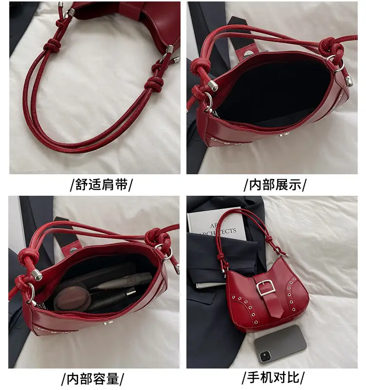Black Korean Style Shoulder Bag with Crossbody Strap — feature 6