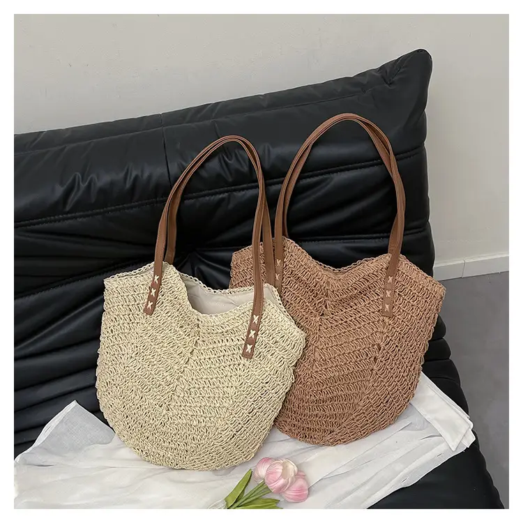 Large Capacity Cross-Border Woven Shoulder Bag for Women — feature 1