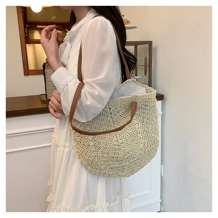 Large Capacity Cross-Border Woven Shoulder Bag for Women — feature 12