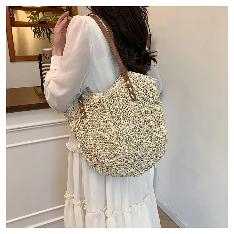 Large Capacity Cross-Border Woven Shoulder Bag for Women — feature 13