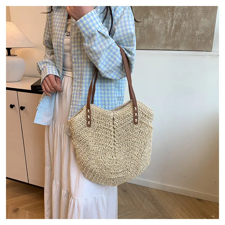 Large Capacity Cross-Border Woven Shoulder Bag for Women — feature 14