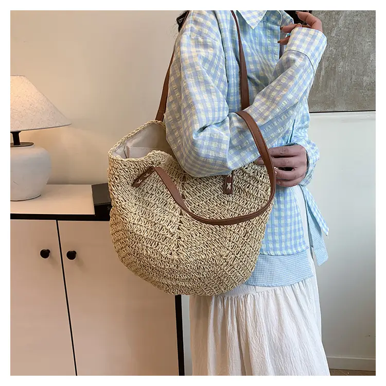 Large Capacity Cross-Border Woven Shoulder Bag for Women — feature 15