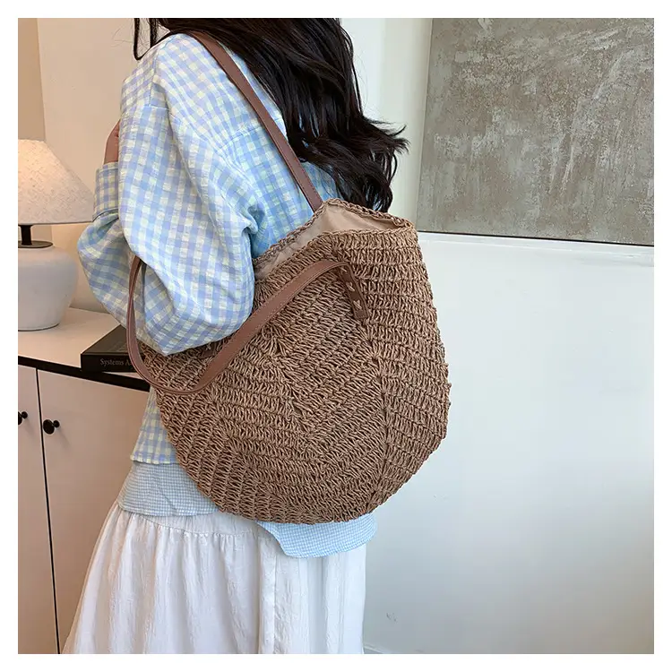 Large Capacity Cross-Border Woven Shoulder Bag for Women — feature 9