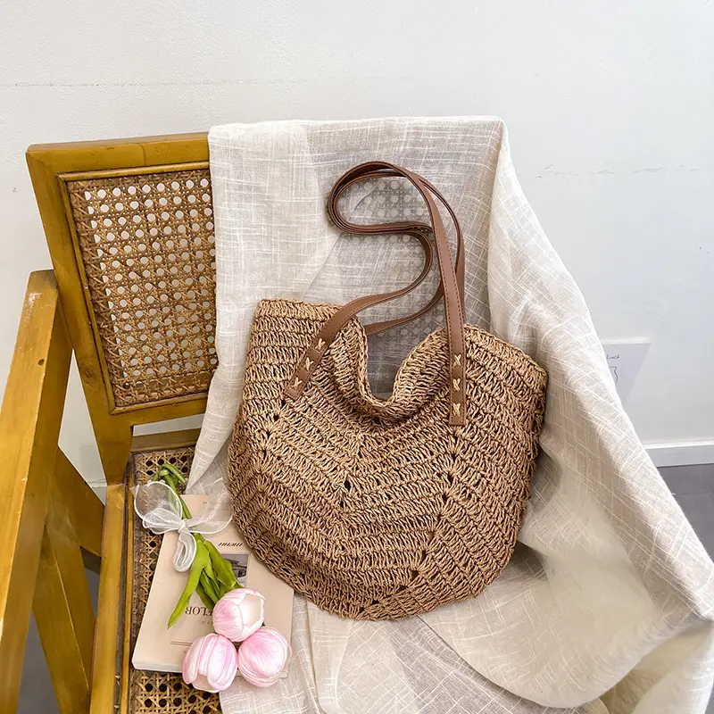 Large Capacity Cross-Border Woven Shoulder Bag for Women - Image 2