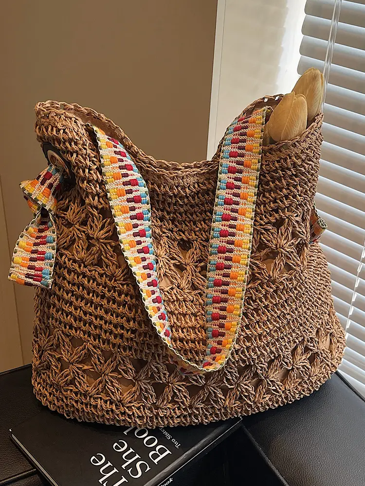 Woven Beach Bag for Women Large Capacity Shoulder Carry