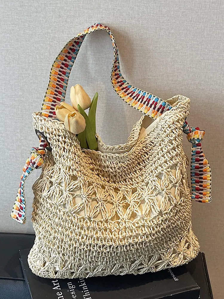Woven Beach Bag for Women Large Capacity Shoulder Carry
