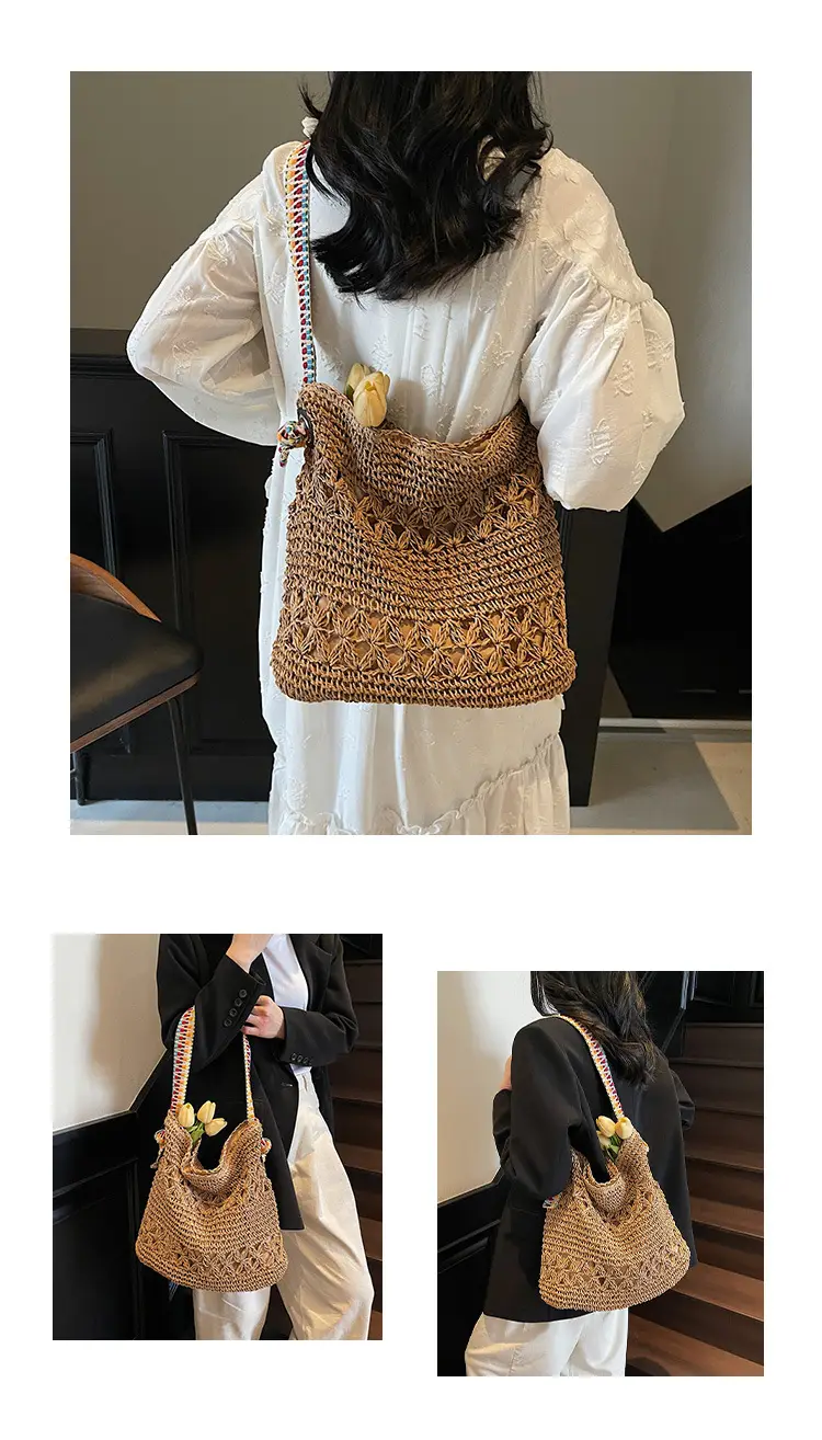 Woven Beach Bag for Women Large Capacity Shoulder Carry — feature 12