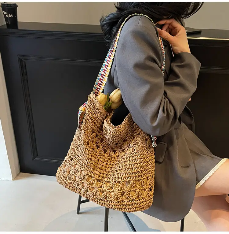 Woven Beach Bag for Women Large Capacity Shoulder Carry — feature 17