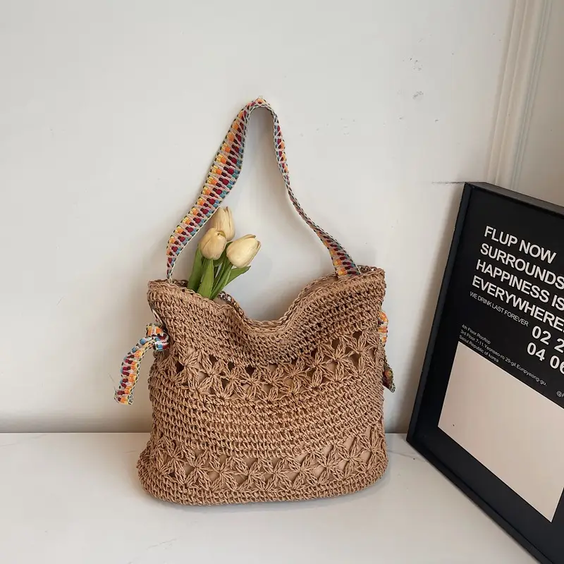 Woven Beach Bag for Women Large Capacity Shoulder Carry