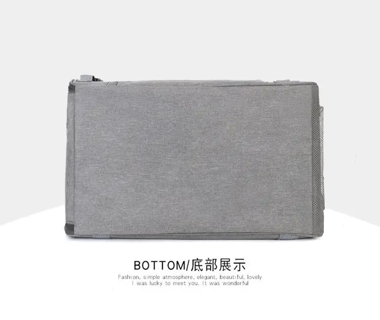Breathable Pet Crossbody Bag Gray Foldable Pet Bag — feature 13