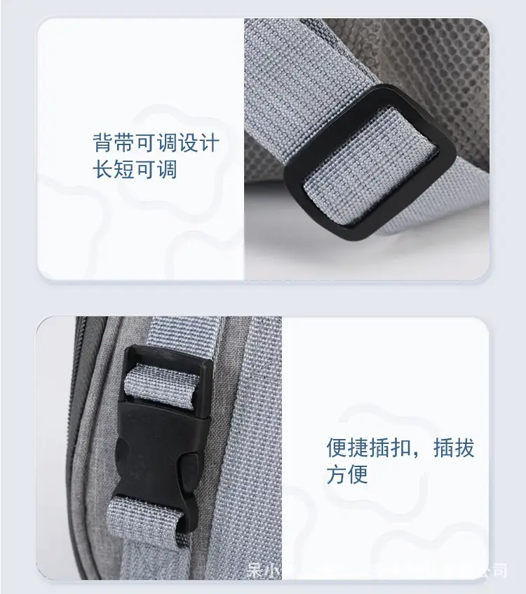 Breathable Pet Crossbody Bag Gray Foldable Pet Bag — feature 15