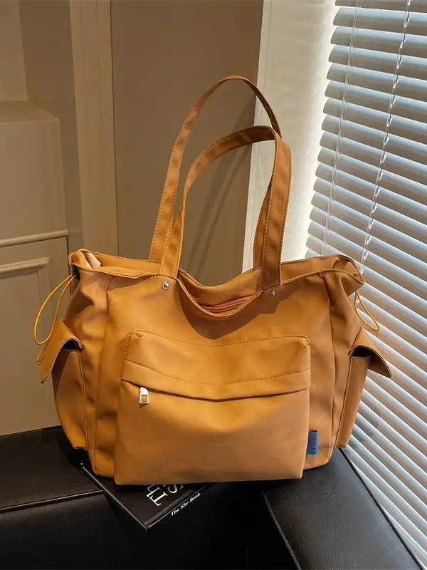 Women Cross-Border Large Capacity Tan Tote Bag 2025