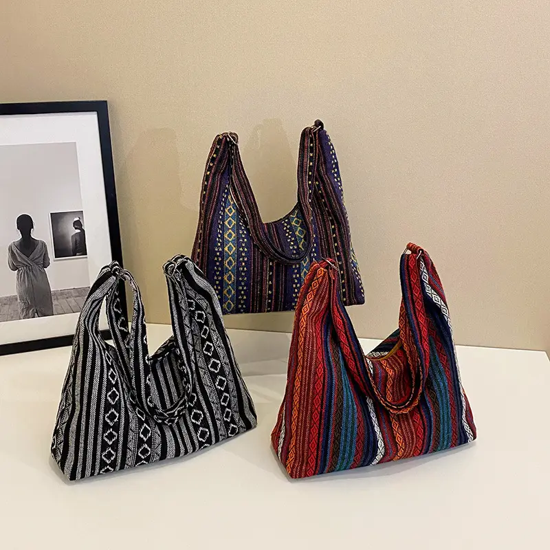 Ethnic Printed Tote Bag Women Large Capacity Textured Cloth - Image 5