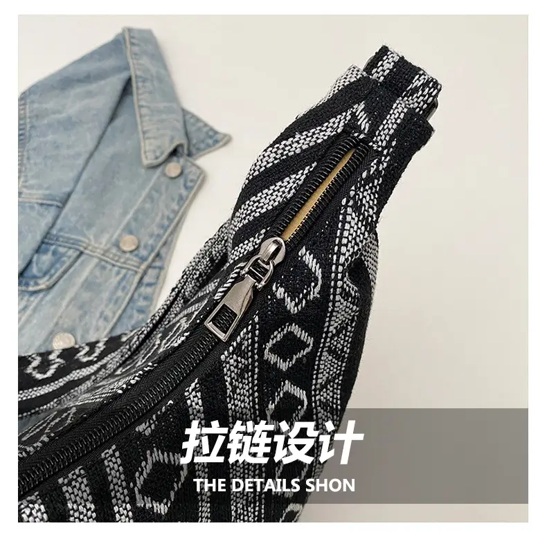 Ethnic Printed Tote Bag Women Large Capacity Textured Cloth — feature 5