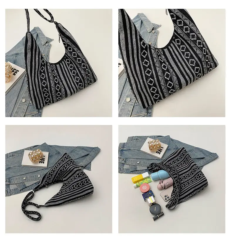 Ethnic Printed Tote Bag Women Large Capacity Textured Cloth — feature 8