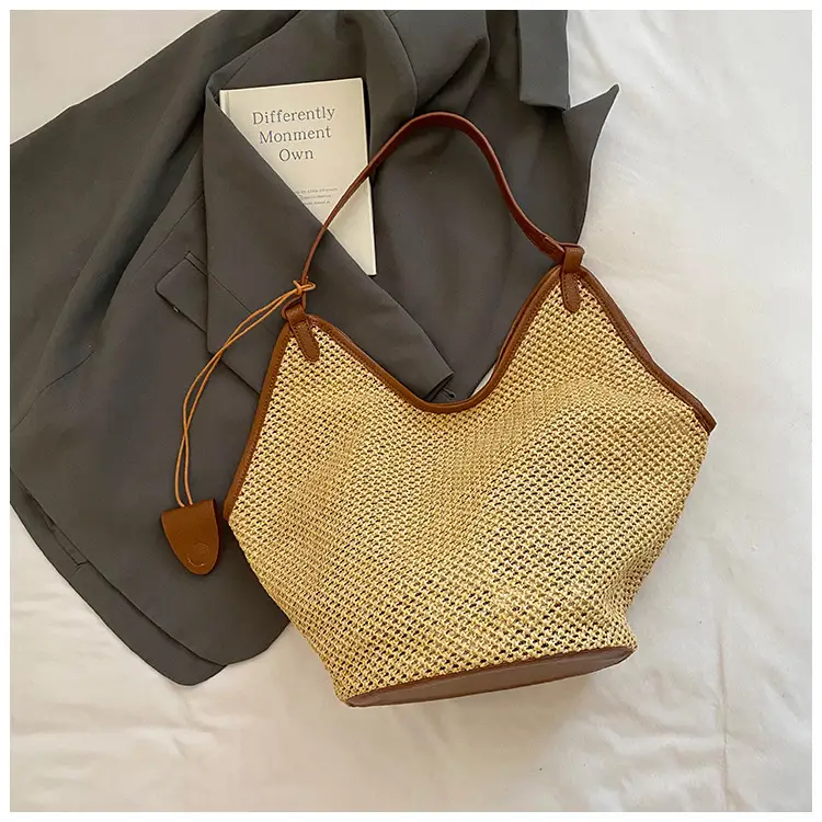 Women Woven Straw Shoulder Bag Summer 2025 - Image 2