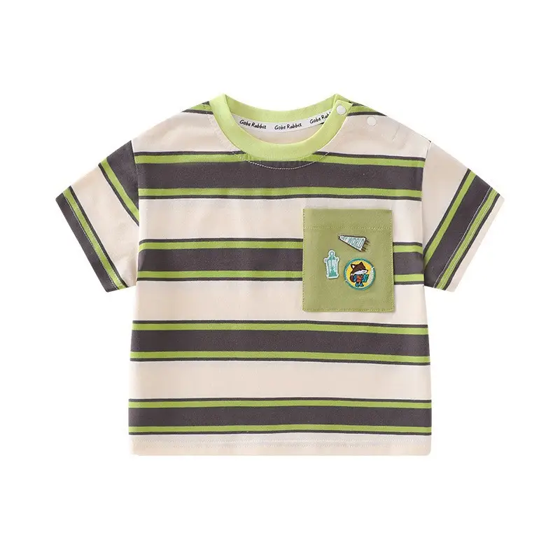 Boys Striped Cotton T-Shirt Summer Lightweight - Image 6