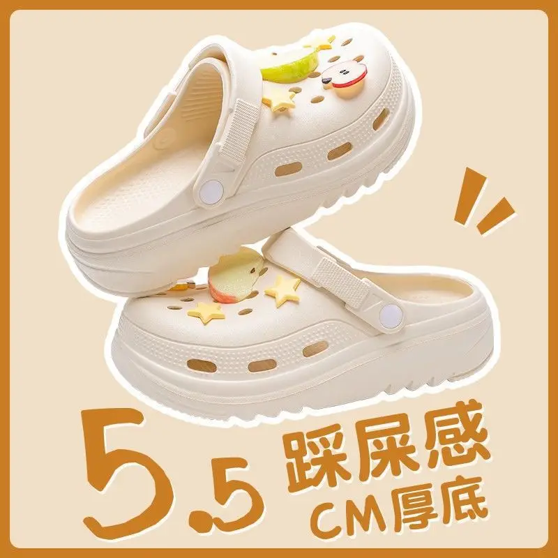 Women's Cartoon Croc Sandals White 2025 Summer Anti-Slip