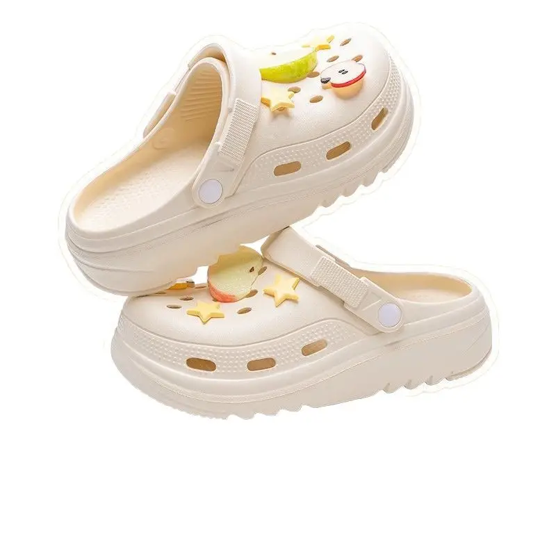 Women's Cartoon Croc Sandals White 2025 Summer Anti-Slip